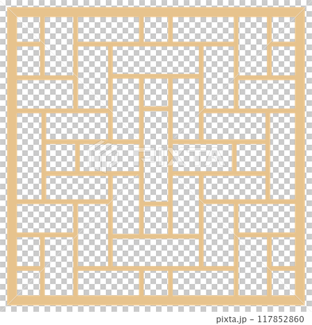 アジアン風の窓枠や家具に使われる文様・装飾のイラスト素材　ベクター 117852860