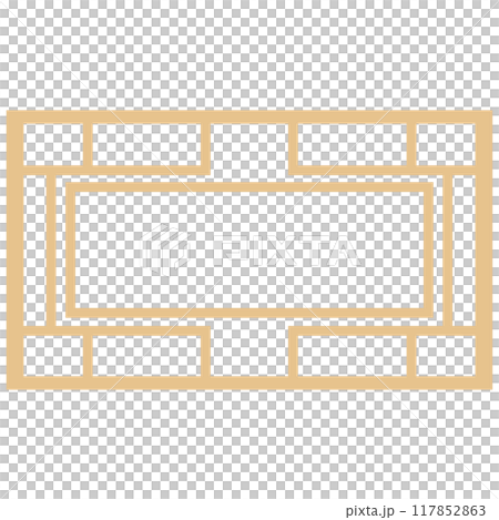 アジアン風の窓枠や家具に使われる文様・装飾のイラスト素材 ベクター アジアン風の窓枠や家具に使われる文様・装飾のイラスト素材 ベクター 117852863