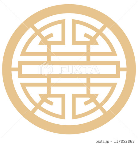 アジアン風の窓枠や家具に使われる文様・装飾のイラスト素材　ベクター 117852865