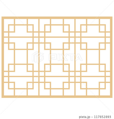 アジアン風の窓枠や家具に使われる文様・装飾のイラスト素材　ベクター 117852893