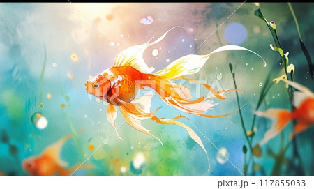 淡いパステル調の金魚7壁紙に最適 淡いパステル調の金魚7壁紙に最適 117855033