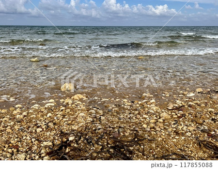 rocky beach on the seashore, beautiful photo digital picture 117855088