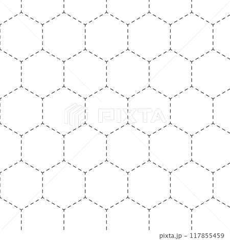 シンプルな点線六角形幾何学パターン 117855459