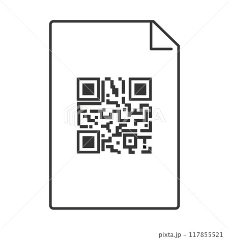 QR Code vector icon. QR code sample for smartphone scanning. Isolated vector QR Code vector icon. QR code sample for smartphone scanning. Isolated vector 117855521