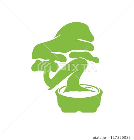 Bonsei logo vector illustration design template 117856082