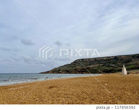 Lighthouse on the beach of the island of Gozo, Malta Lighthouse on the beach of the island of Gozo, Malta 117856392