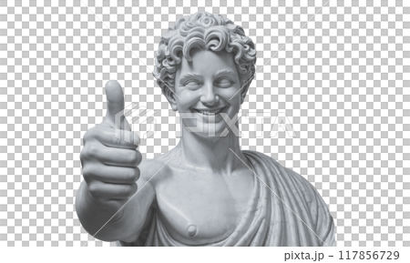 hand raising thumb finger in white background 117856729