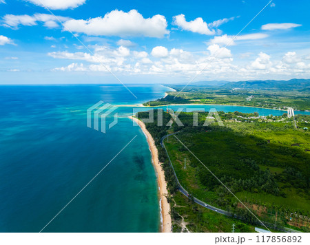Aerial view Beautiful sea in summer season Aerial view Beautiful sea in summer season 117856892