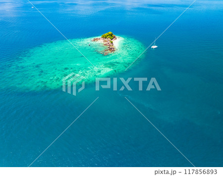 Aerial view Beautiful sea in summer season 117856893