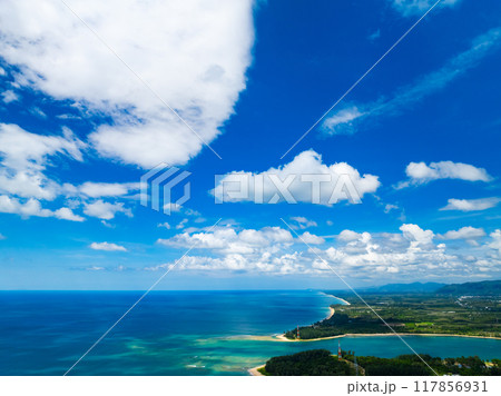 Aerial view Beautiful sea in summer season 117856931