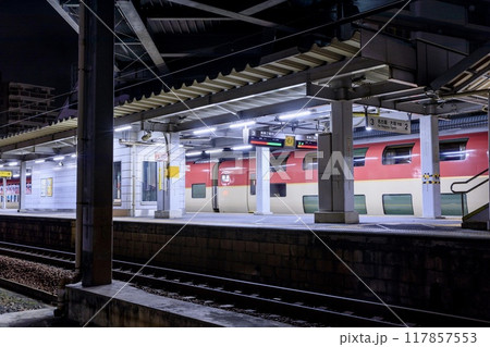 大雨による運休で共和駅に回送されたサンライズエクスプレス 117857553