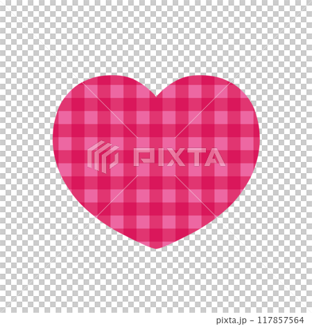 Gingham Check Heart - Pink 117857564