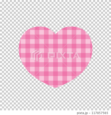 格紋心形 - 粉紅色 117857565
