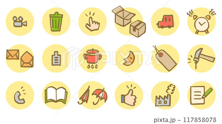 版ズレ風手描きアイコンセット 117858078