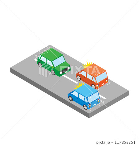 道路を逆走する車 道路を逆走する車 117858251