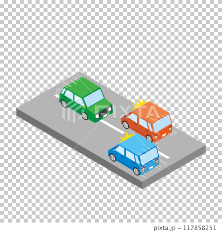 道路を逆走する車 道路を逆走する車 117858251