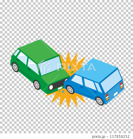 Illustration of a collision accident 117858252