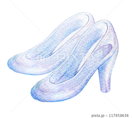 水彩イラスト　ガラスの靴 117858636