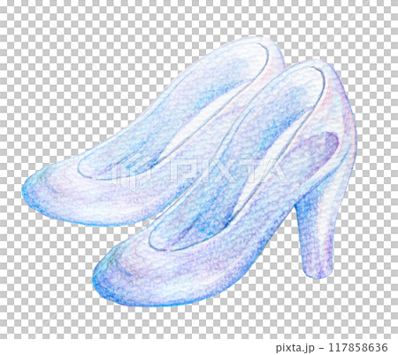 水彩イラスト　ガラスの靴 117858636