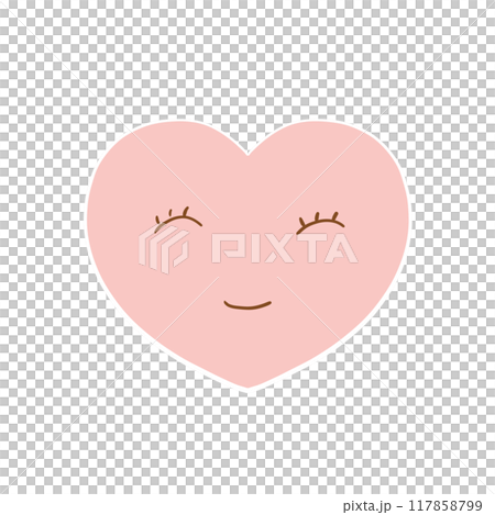 優しい手描きのハート 117858799