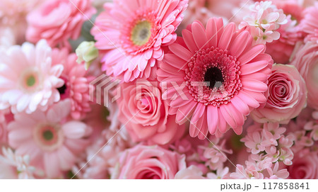 ピンクの花束 117858841