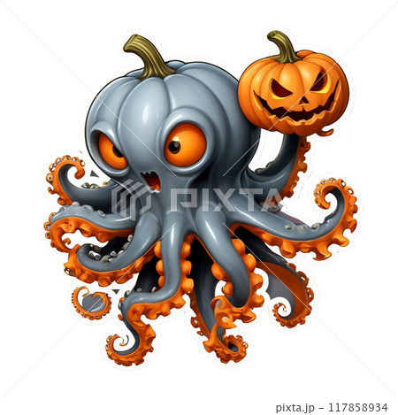 Halloween Pumpkin Stickers 117858934
