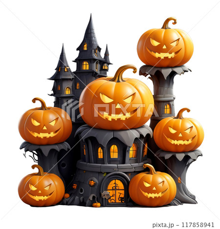 Halloween Pumpkin Stickers 117858941