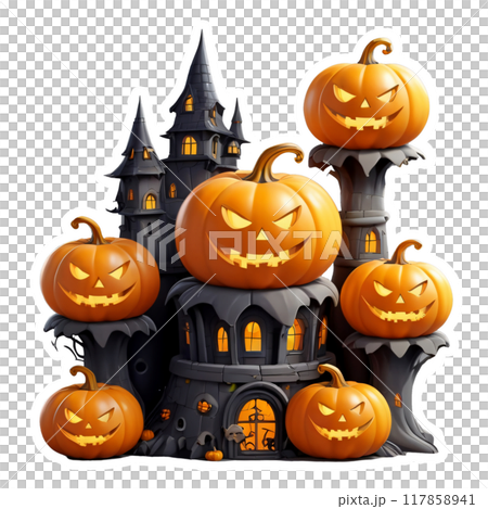 Halloween Pumpkin Stickers 117858941