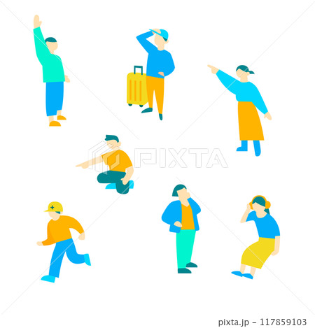 さまざまなポーズの人のイラスト. さまざまなポーズの人のイラスト. 117859103