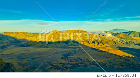 beautiful view of Mount Bromo landscape beautiful view of Mount Bromo landscape 117859331