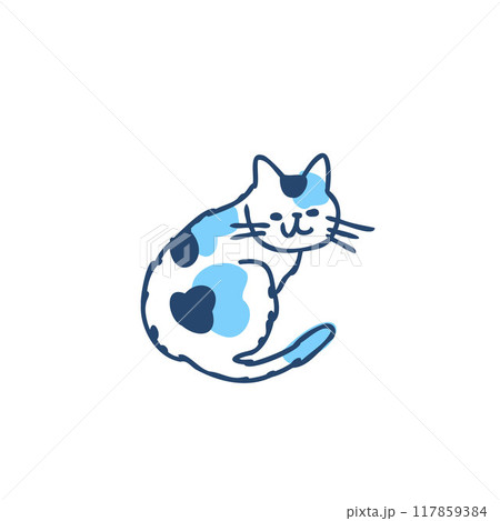 振り返ってこちらを見ている猫 振り返ってこちらを見ている猫 117859384