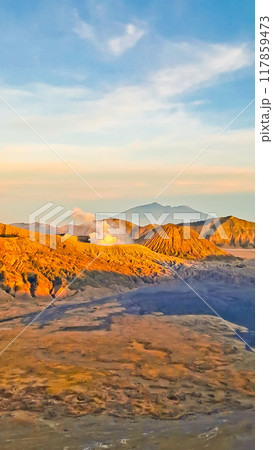 beautiful view of Mount Bromo landscape beautiful view of Mount Bromo landscape 117859473