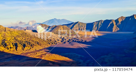 beautiful view of Mount Bromo landscape beautiful view of Mount Bromo landscape 117859474