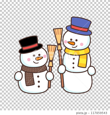 かわいい雪だるま 117859543