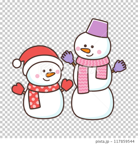 かわいい雪だるま 117859544