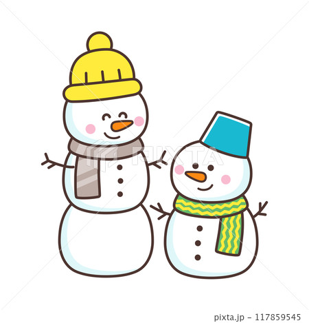 かわいい雪だるま 117859545