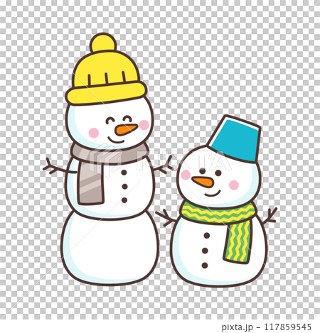 かわいい雪だるま 117859545
