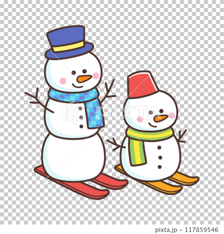 Snowman skiing 117859546