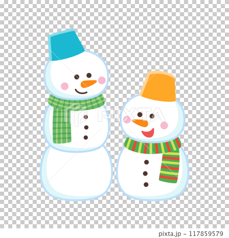かわいい雪だるま 117859579