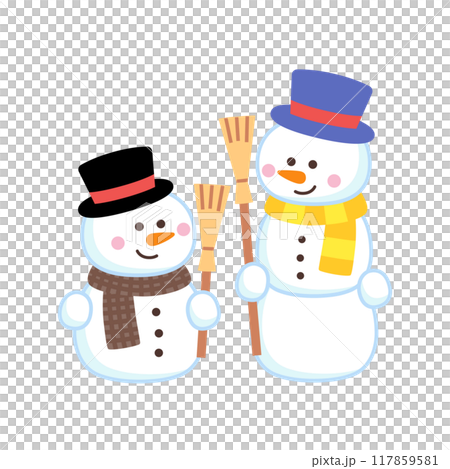 かわいい雪だるま 117859581