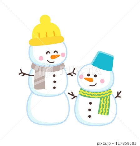 かわいい雪だるま 117859583