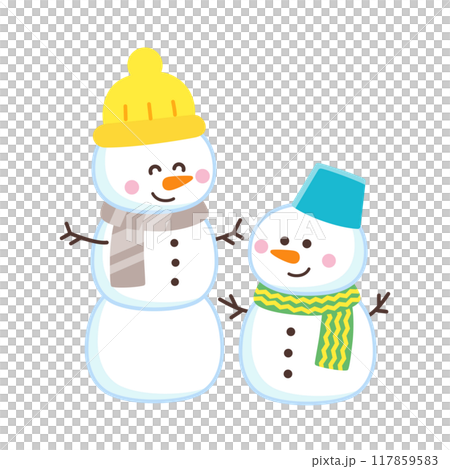 かわいい雪だるま 117859583
