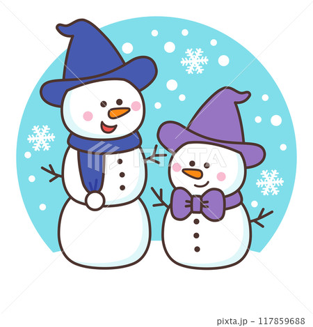 かわいい雪だるま 117859688