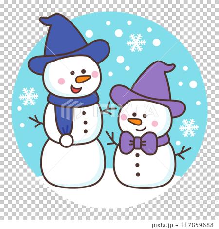 かわいい雪だるま 117859688