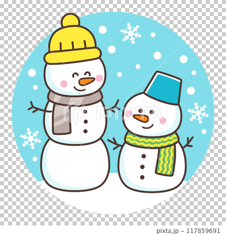 かわいい雪だるま 117859691