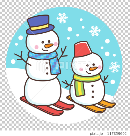 Snowman skiing 117859692