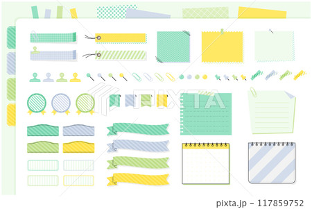 明るくポップなメモフレームのセット（ベクター） 117859752