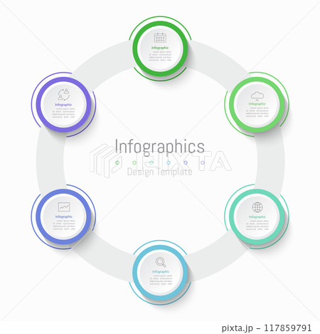 Infographic 6 options design elements for your business data. Vector Illustration. Infographic 6 options design elements for your business data. Vector Illustration. 117859791