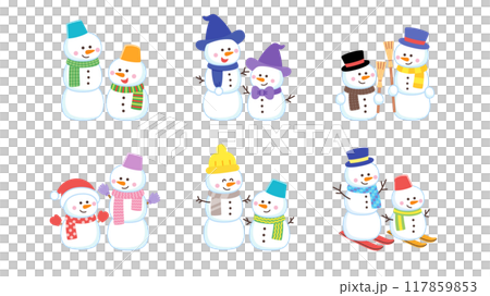 一組可愛的雪人 117859853