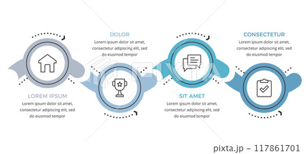 Infographic Template with 4 Connected Circles 117861701